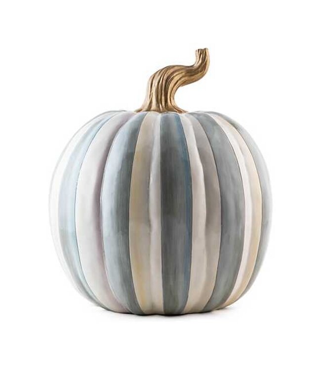 MACKENZIE CHILDS Sterling Stripe Pumpkin - Medium