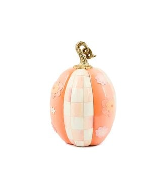 MACKENZIE CHILDS Rosy Check Flower Power Pumpkin