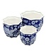 Ceramic Chinoiserie Planter Pot Dark Blue & White - Sold Individually
