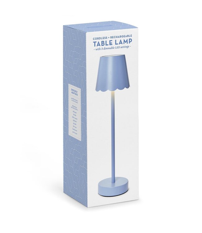 LED Cordless Table Lamp with Scalloped Edge Shade in Gift Box