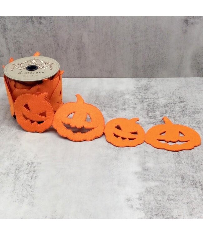 4” X 5yds Jack-O-Lantern Garland, Orange