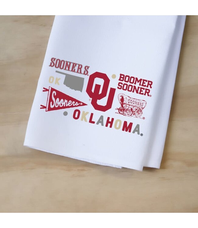 Oklahoma Collegiate Cluster Tea Towel