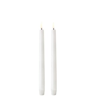 LED Taper Candle, Nordic White, Smooth - Sold as Set 9.8"