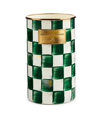 MACKENZIE CHILDS Emerald Check Utensil Holder