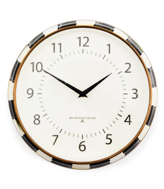 MACKENZIE CHILDS Check School Wall Clock