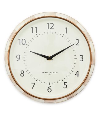 MACKENZIE CHILDS Mocha Check School Wall Clock