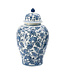 Blue and White Chinoiserie Porcelain Ginger Jar