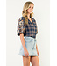 Gwen Embroidered Puff Sleeve Gingham Top