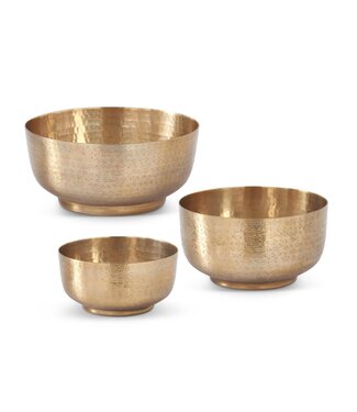 Textured Antiqued Gold Footed Bowl