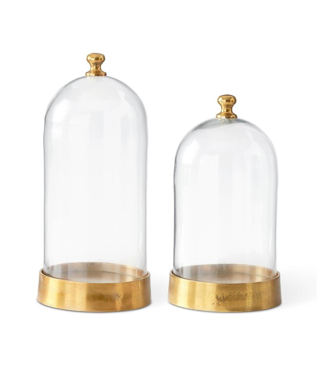 Clear Glass & Antiqued Gold Metal Cloche - Sold Individually