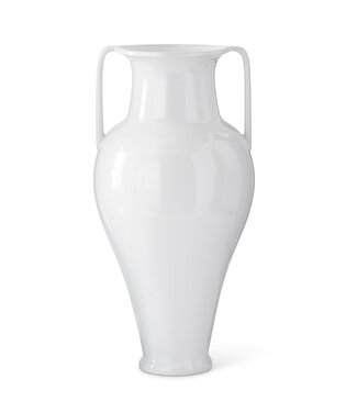 24 Inch White Glazed Ceramic Vase