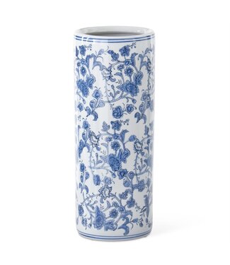 24.25 Inch Blue & White Chinoiserie Umbrella Stand