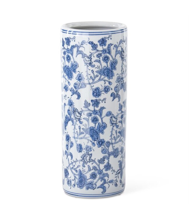 24.25 Inch Blue & White Chinoiserie Umbrella Stand