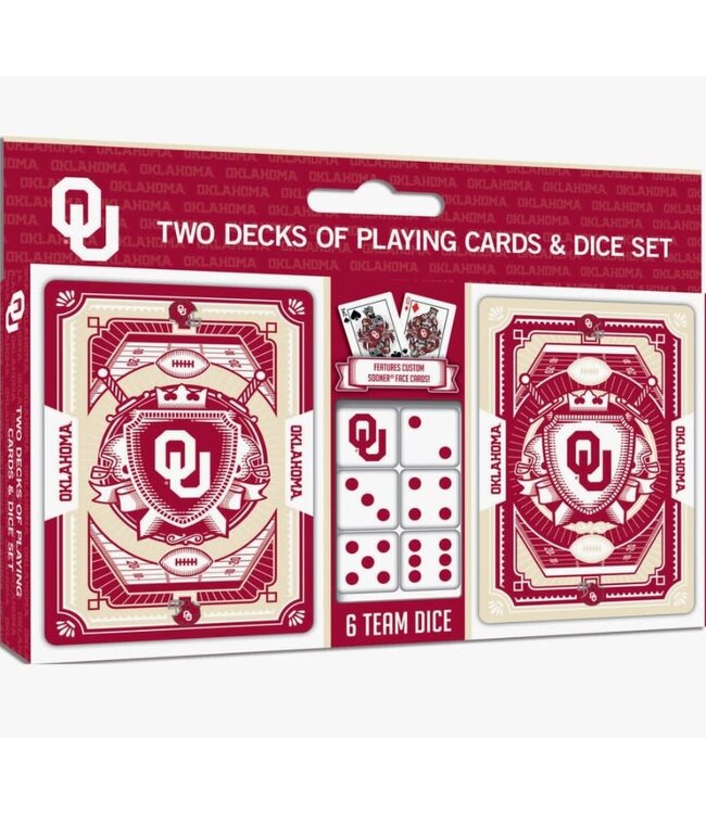 Oklahoma Sooners NCAA 2-pack Playing Cards & Dice Set