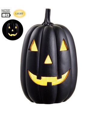 11" Battery Operated Jack-O-Lantern With Light Black