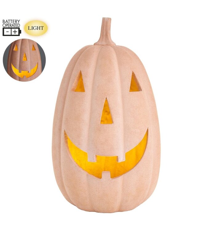14" Battery Operated Jack-O-Lantern With Light Terra Cotta