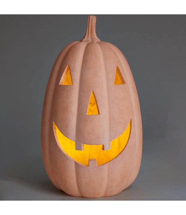 14" Battery Operated Jack-O-Lantern With Light Terra Cotta
