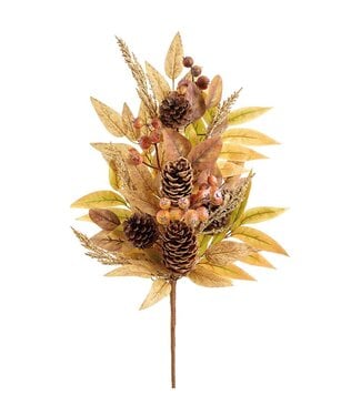 27" Eucalyptus/Berry/Pine Cone Spray Tan Brown