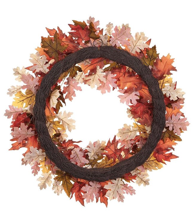 32" Maple/Oak Leaf Wreath  Brown Green