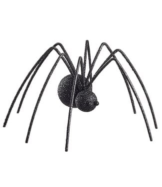 6.25" Glittered Fur Spider Black