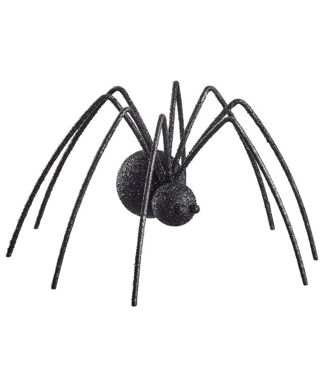 6.25" Glittered Fur Spider Black