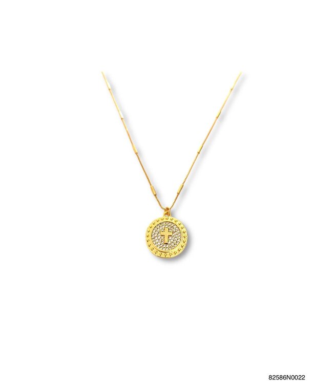 THEIA JEWELRY Gabrielle Short Cross Disc Necklace