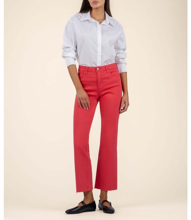 KUT FROM THE KLOTH Kelsey High Rise Fab Ab Ankle Flare with Raw Hem