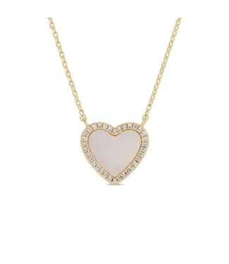 My Heart is Yours, Shell Pave Heart Necklace