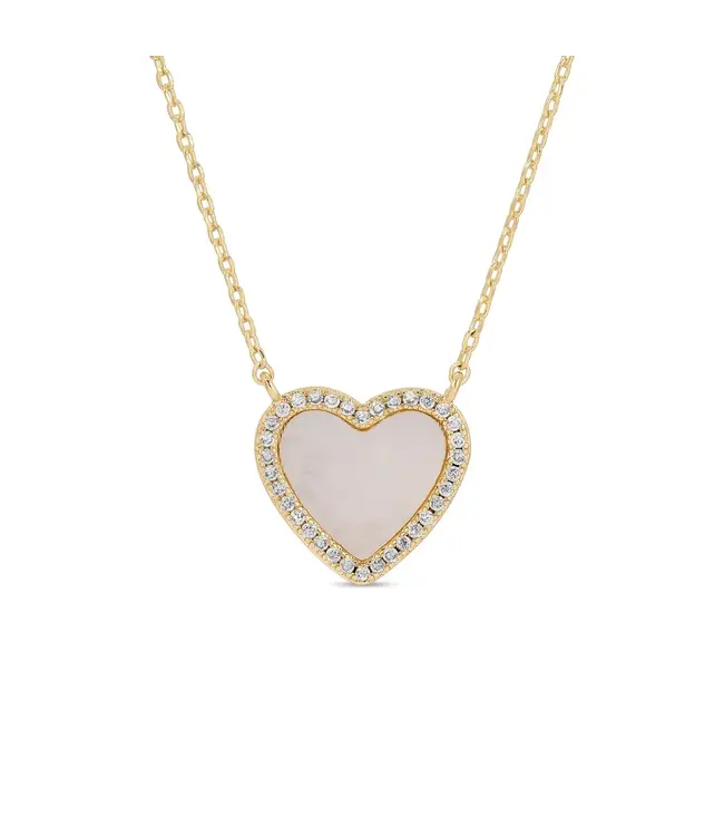 My Heart is Yours, Shell Pave Heart Necklace