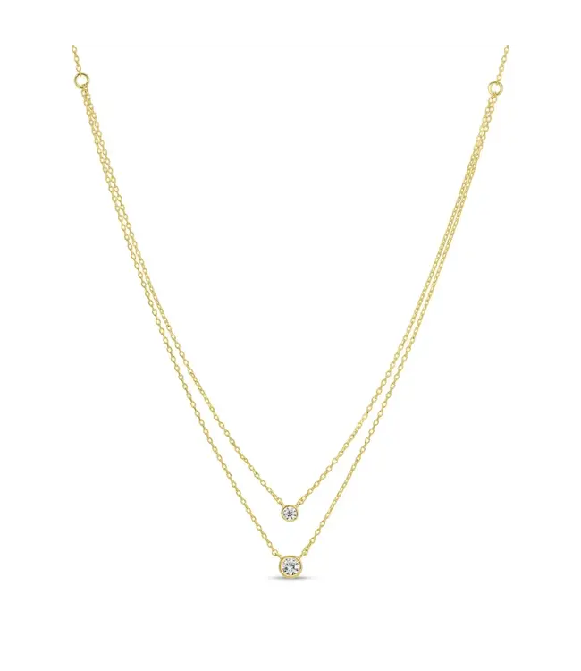 Double Layer Appeal Framed CZ Necklace