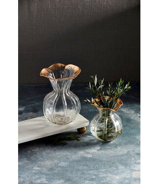 Gold Edge Ruffle Vases