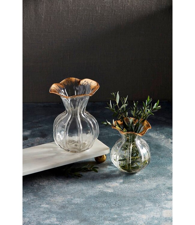 Gold Edge Ruffle Vases