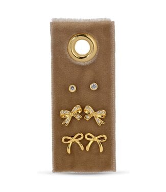 Bow Velvet Stud Set