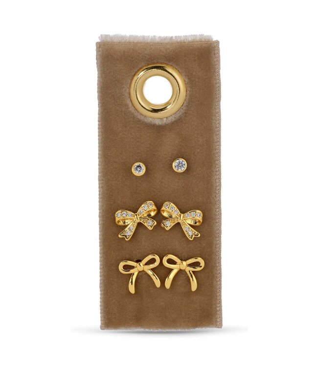 Bow Velvet Stud Set