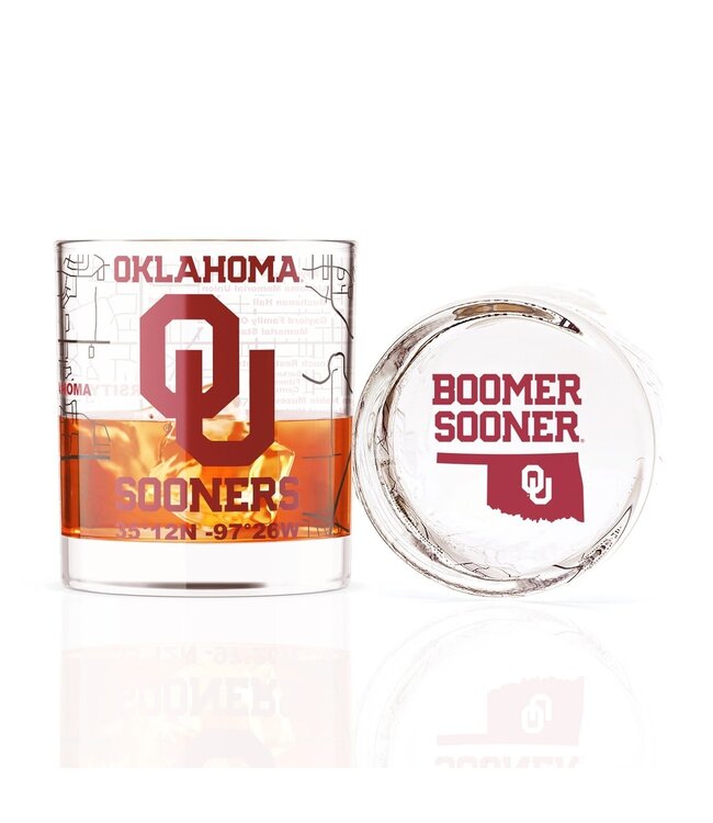 University of Oklahoma Whiskey Glass