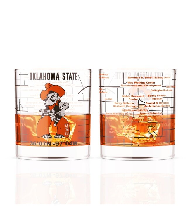 Oklahoma State University Whiskey Glass
