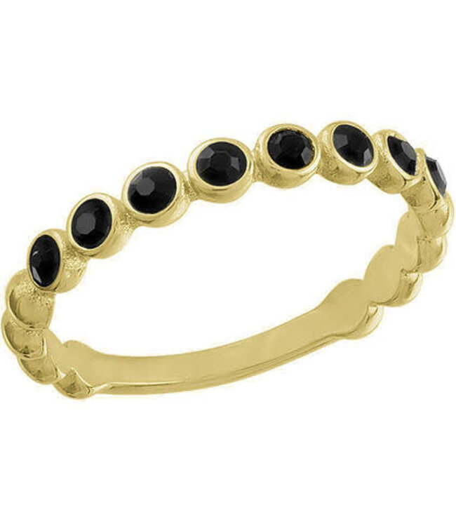 Black Infinity Gold Layers Ring