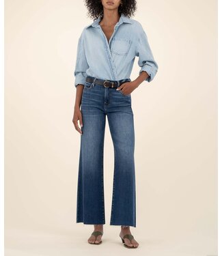 KUT FROM THE KLOTH Meg High Rise Fab Ab Wide Leg Raw Hem