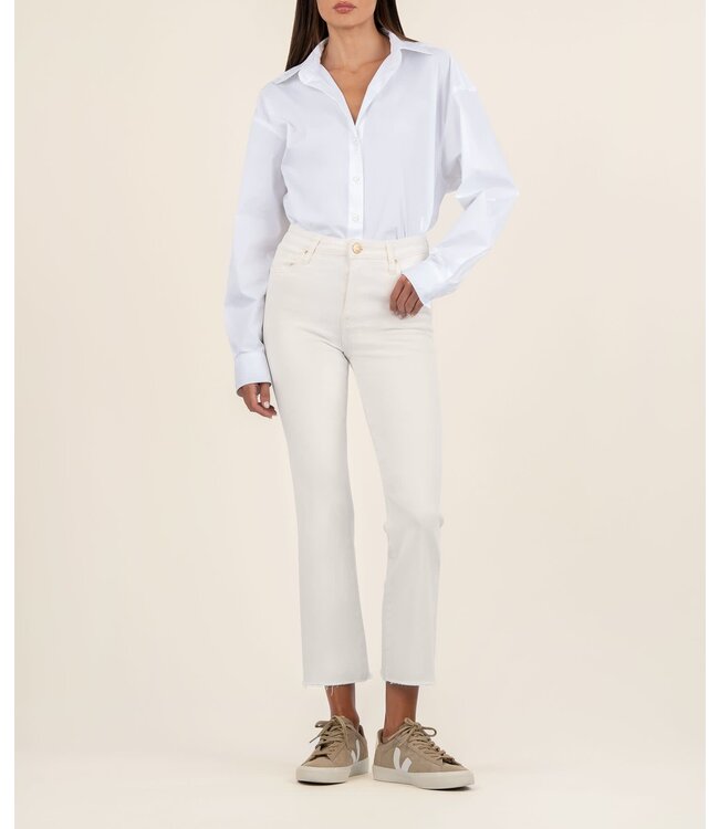 KUT FROM THE KLOTH Kelsey Raw Hem High Waist Ankle Flare Jeans