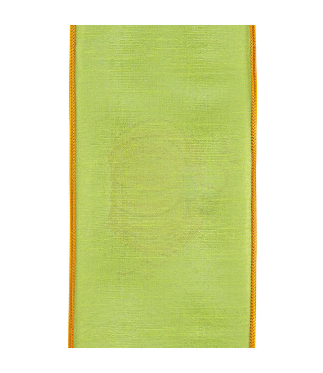 4 Inch Pumpkin Sequin Deluxe Wired Edge Citrus Ribbon