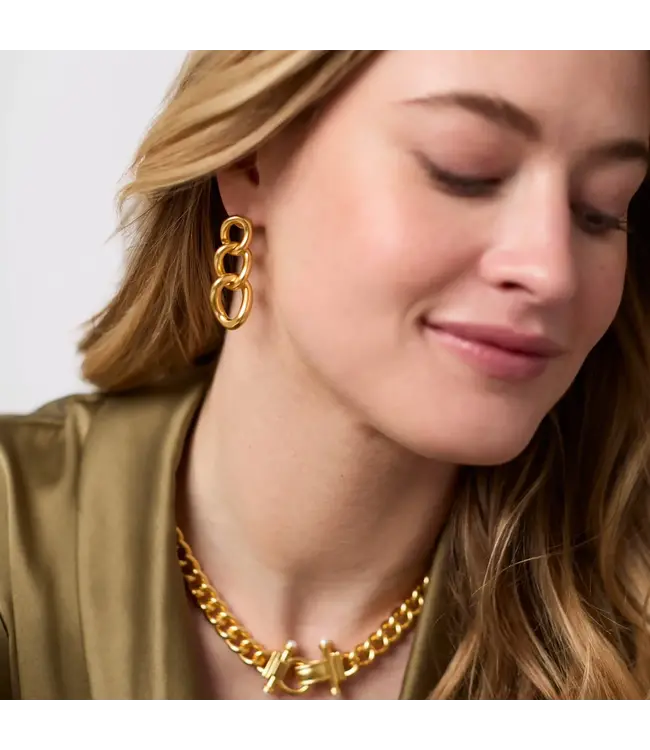JULIE VOS Dolce Link Earring Gold