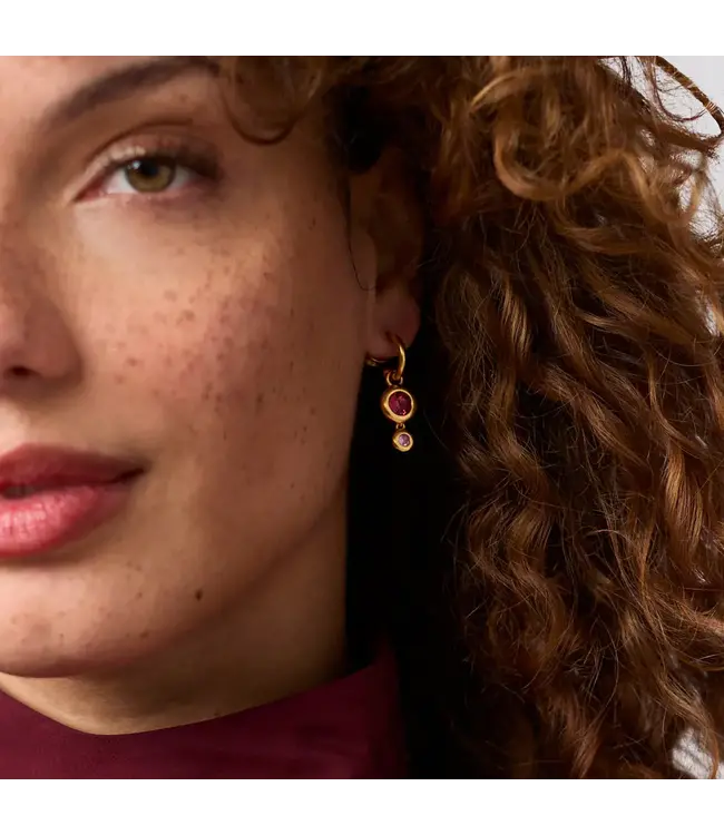 JULIE VOS Rainbow Duo Hoop & Charm Earring