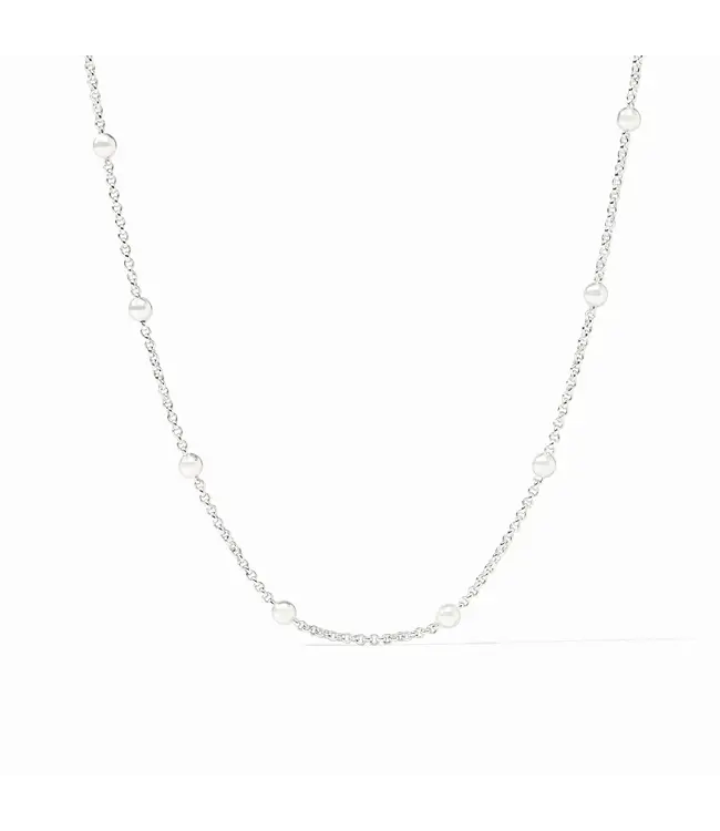JULIE VOS Solara Delicate Station Necklace Silver