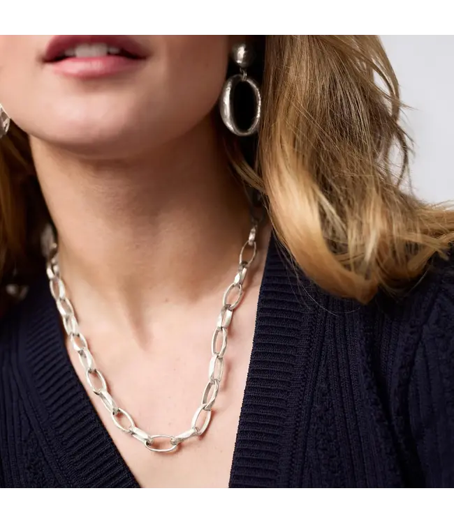 JULIE VOS Solara Link Necklace Silver