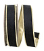 1 Inch Velvet Touch Deluxe Metallic Dupioni Backed Black Wired Edge Ribbon