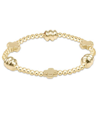 ENEWTON Signature Cross Admire Gold Pattern 3mm Bead Bracelet - Gold