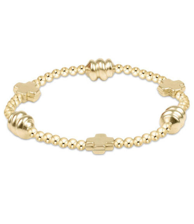 ENEWTON Signature Cross Admire Gold Pattern 3mm Bead Bracelet - Gold