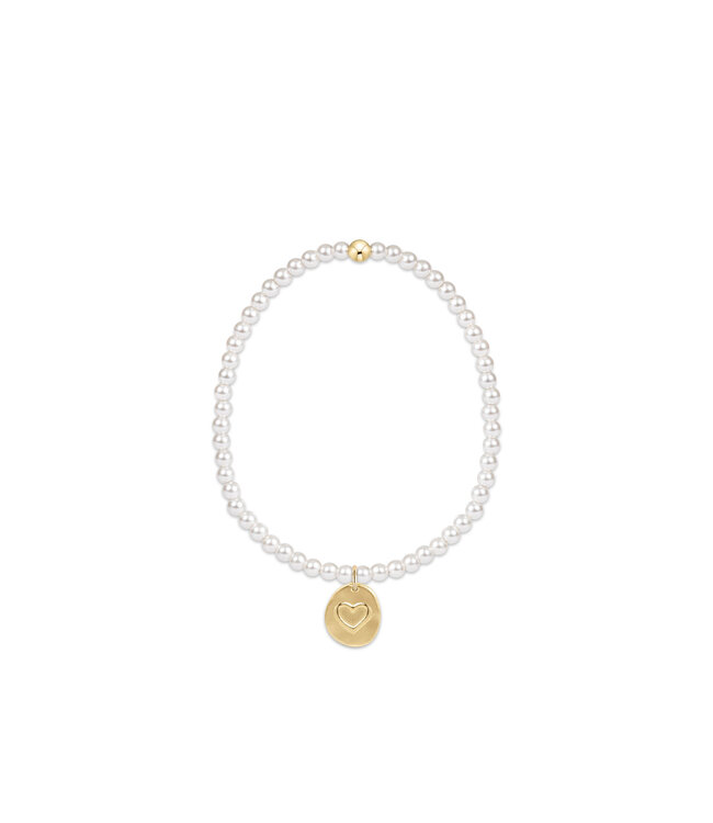 ENEWTON Classic Pearl 3mm Bead Bracelet - Inspire Love Small Gold Charm