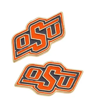 Oklahoma State Cowboys Enamel Stud Earrings in Orange/Black