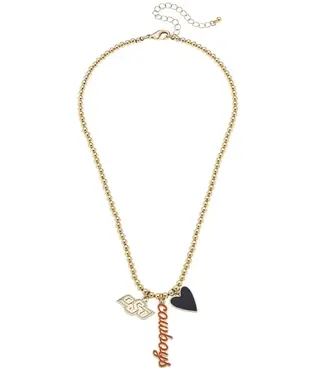 Oklahoma State Cowboys Ball Bead Charm Necklace